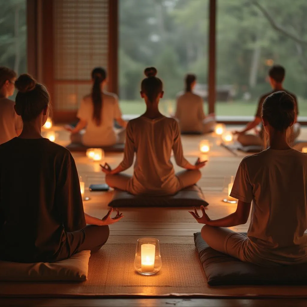 Séance de méditation en groupe